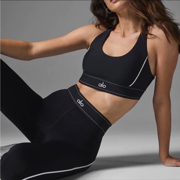 SOLD // NWT Alo Airlift High-Waist Suit Up Legging - Black/White (Size Small) - Picture 2 of 9